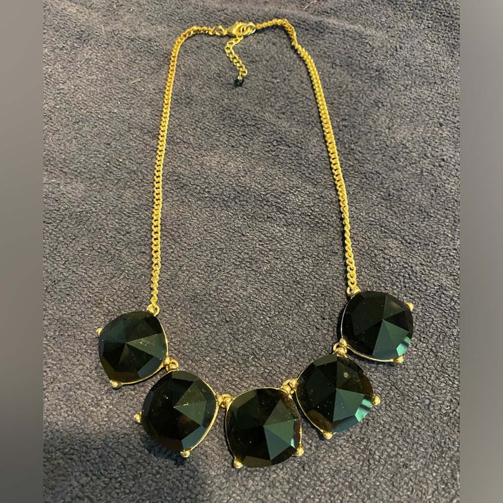 Statement Necklace with 5 black stones